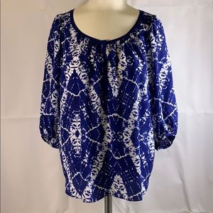 Rebecca Taylor Blue Silk Blouse Top Size 0